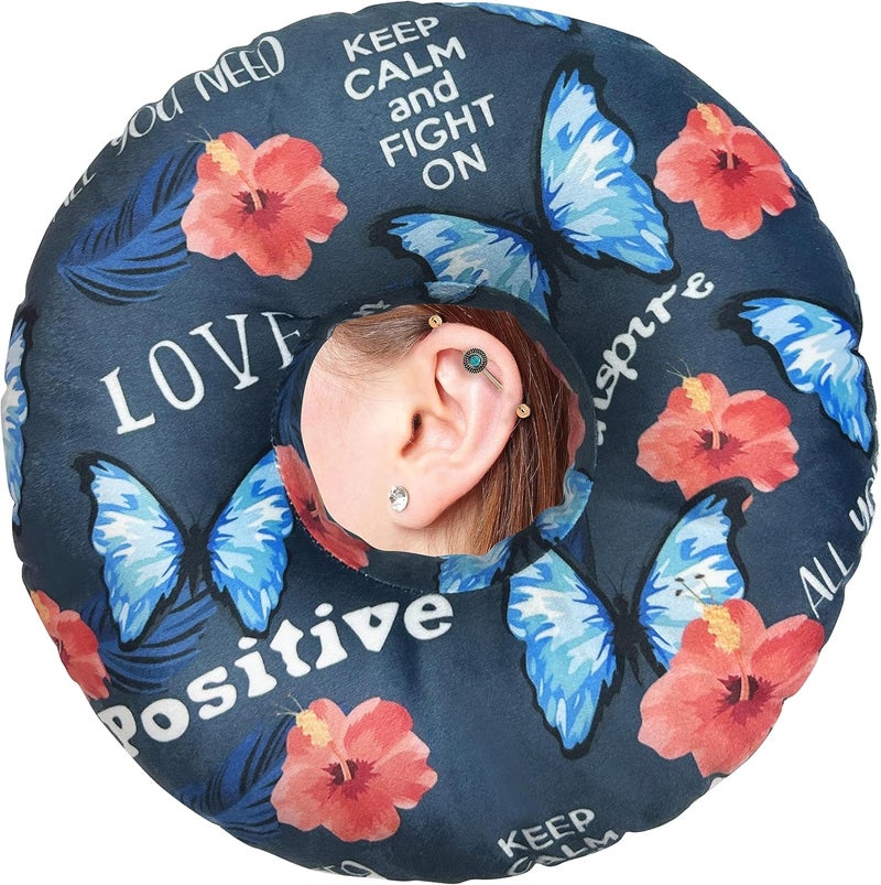 BVOKQUC Ear Piercing Pillow for Side Sleepers Pillows with Holes for Ear Pain,Donut Pillow for Ear Side Sleeping Pillow for Adults CNH Ear Pain Relief Pressure Sores Ear Pillow with Hole in Center - Image 1
